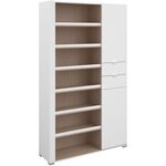 Armoire à chaussures SHoeS - chêne et Steam noir - 2 portes + 1 tiroir - 110 x 186 x 33 cm - 20 paires