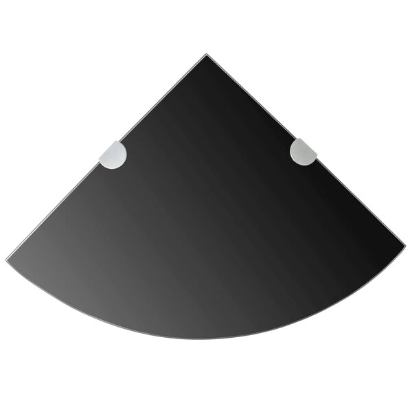 vidaXL Étagère de coin avec supports chromés Verre Noir 35 x 35 cm