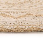 vidaXL Tapis de sol Jute tressée imprimée 240 cm Rond