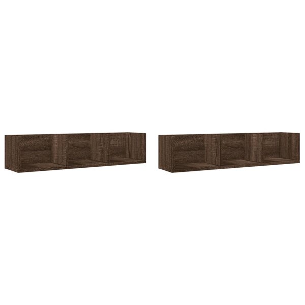 vidaXL Armoires murales 2Pièces chêne marron 75x18x16 5cm bois ingénierie