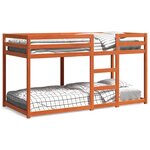 vidaXL Lit superposé sans matelas cire marron 80x200 cm pin massif