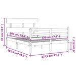 vidaXL Cadre de lit sans matelas blanc 120x200 cm bois massif