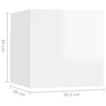 vidaXL Ensemble de meuble TV 6 Pièces Blanc brillant Bois d'ingénierie