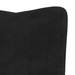 vidaXL Chaise à bascule avec repose-pied Noir Velours