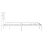 vidaXL Cadre de lit métal avec tête de lit blanc 140x190 cm