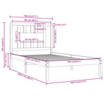 vidaXL Cadre de lit sans matelas noir bois massif 100x200 cm