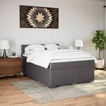 vidaXL Sommier à lattes de lit avec matelas Gris 160x200 cm Similicuir