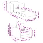 vidaXL Canapé Lit au Sol 2-en-1 Noir 98x71x83 cm Velours