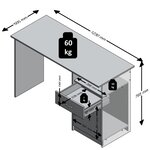 Fmd bureau avec 1 tiroir 123 x 50 x 76 5 cm blanc et noir 3004-001