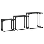 vidaXL Tables basses gigognes 3 Pièces noir bois d'ingénierie