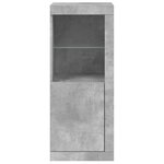 vidaXL Buffet avec lumières LED gris béton 41x37x100 cm