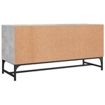 vidaXL Meuble TV avec portes en verre gris béton 102x37x50 cm