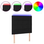 vidaXL Tête de lit à LED Noir 90x5x118/128 cm Tissu