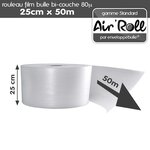 1 rouleau de film bulle d'air largeur 25 cm x longueur 50 mètres - gamme air'roll standard