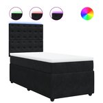 vidaXL Sommier à lattes de lit avec matelas Noir 90x190 cm Velours