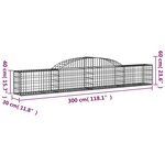 vidaXL Paniers à gabions arqués 7 Pièces 300x30x40/60 cm fer galvanisé