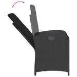 vidaXL Ensemble à manger de jardin avec coussins 3 Pièces Noir