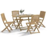vidaXL Ensemble à manger de jardin 5 Pièces Bois d'acacia solide