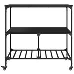 vidaXL Chariot de cuisine noir 100x50x95 cm bois d'ingénierie