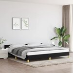 vidaXL Cadre de lit avec tête de lit Noir 200x200 cm Tissu