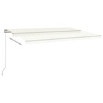 vidaXL Auvent automatique capteur de vent et LED 5x3 5 m Crème