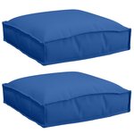 vidaXL Coussins de palette pour siège 2 Pièces Bleu royal 40x40x8 cm Tissu Oxford