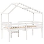 vidaXL Lit haut avec toit blanc 90x190 cm bois de pin massif