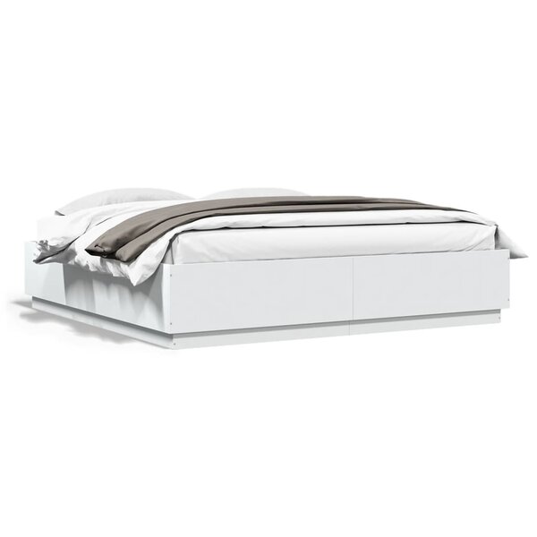 vidaXL Cadre de lit sans matelas blanc 180x200 cm
