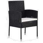 vidaXL Ensemble à dîner de jardin 9 Pièces Résine tressée Noir