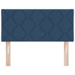 Tête de lit LED bleue avec motif de blocs de diamant  100 cm en tissu