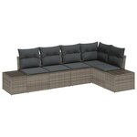 vidaXL Ensemble de canapés de jardin 5 pièces avec coussins gris en rotin synthétique