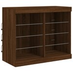 vidaXL Buffet avec lumières LED chêne marron 163x37x67 cm