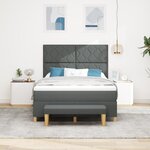 vidaXL Lit à Ressorts avec Matelas & Banc Gris Foncé 140x200 cm Tissu