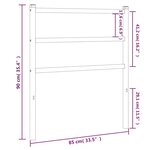 vidaXL Tête de lit métal blanc 80 cm