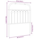 vidaXL Tête de lit métal noir 80 cm