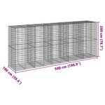 vidaXL Panier gabion avec couvercle 500x100x200 cm fer galvanisé