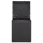 vidaXL Boîte de rangement de jardin 90 L Noir PP Rotin