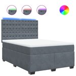 vidaXL Sommier à lattes de lit et matelas Gris foncé 140x200cm Velours