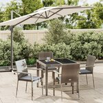 vidaXL Ensemble à manger de jardin 5 Pièces coussins gris résine tressée