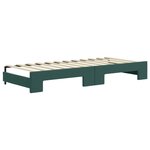 vidaXL Lit de jour avec gigogne sans matelas vert foncé 80x200 cm