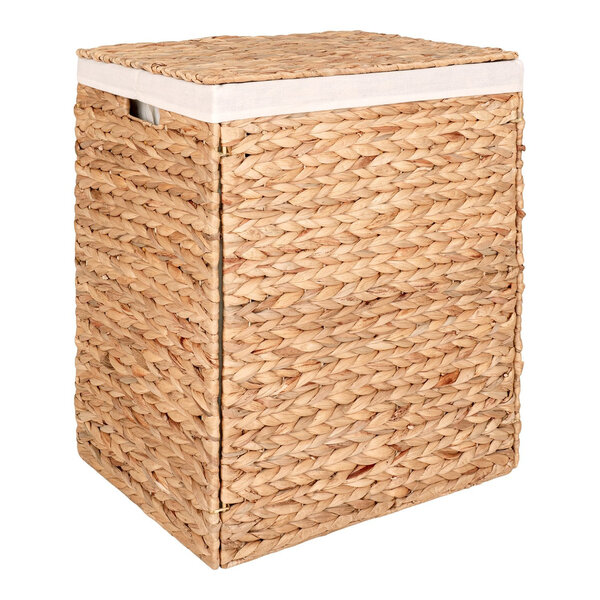 Panier à linge rectangulaire avec couvercle en jacinthe d'eau 43 x 32 x 55 cm