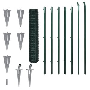 vidaXL Clôture Euro Acier 10 x 1 7 m Vert