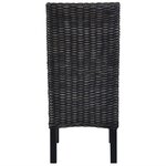 vidaXL Chaises à manger lot de 2 noir rotin kubu et bois de manguier