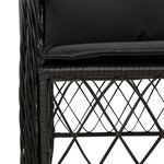 vidaXL Ensemble à manger de jardin 9Pièces coussins noir résine tressée
