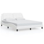 vidaXL Cadre de lit avec LED sans matelas blanc 160x200 cm