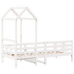 vidaXL Lit de jour avec toit blanc 90x200 cm bois de pin massif