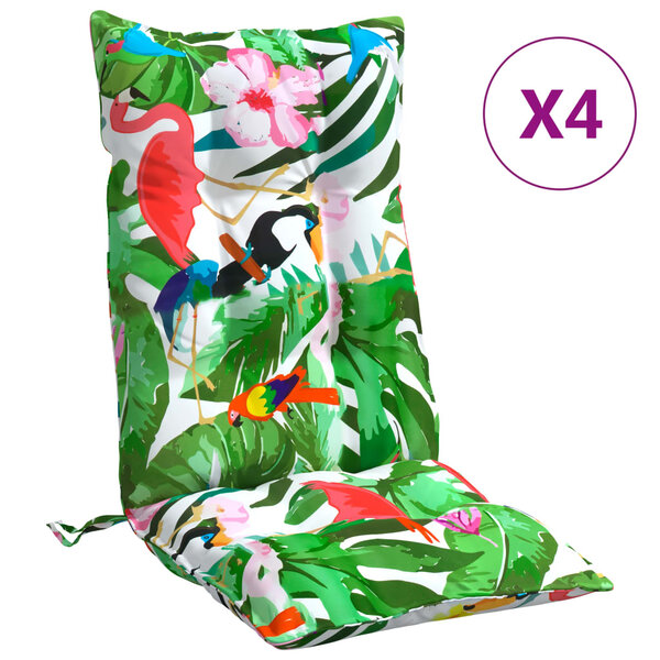 vidaXL Coussins de chaise à dossier haut lot de 4 multicolore