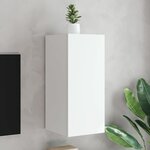 vidaXL Meuble TV mural avec lumières LED blanc 30 5x35x70 cm
