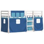 vidaXL Lit superposé avec rideaux bleu 90x190 cm bois pin massif