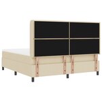 Lit avec sommier à ressorts et matelas vidaXL avec éclairage LED Crème 180x200 cm Tissu